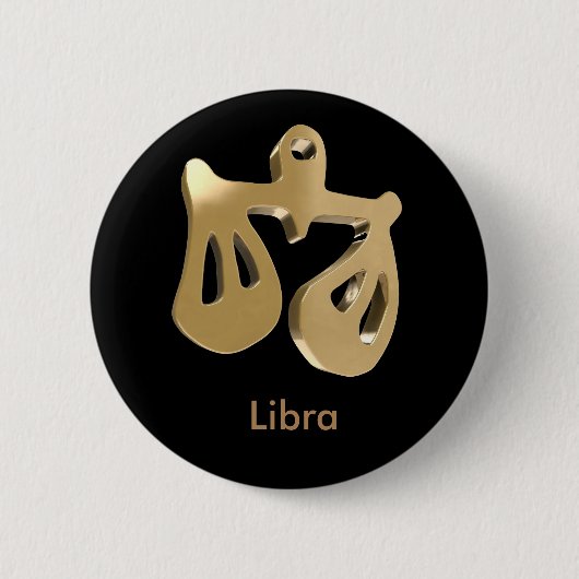 Libra, Bilancia Ronde Button 5,7 Cm (Voorkant)