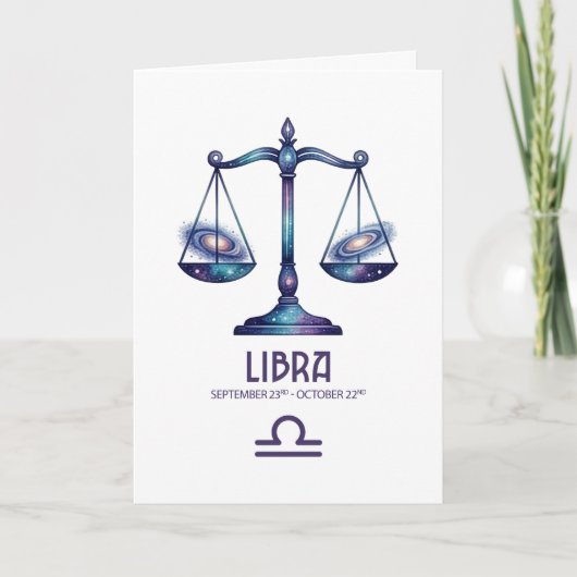 Libra Birthday Card Feestdagen Kaart (Voorkant)