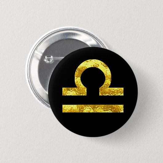 Libra Black Gold Buttonnen Ronde Button 5,7 Cm (Voorkant /achterkant)