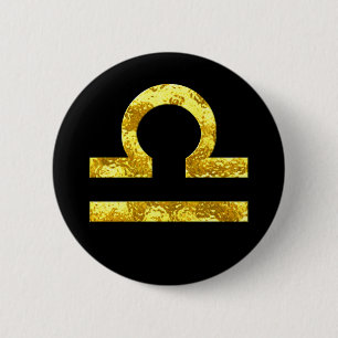 Libra Black Gold Buttonnen Ronde Button 5,7 Cm
