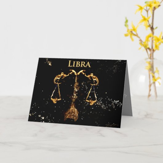 Libra - Carte de voeux (Fleur jaune)