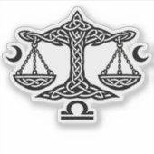 Libra Celtic Moon‑Scale Sigil | BurnsInHell Ink Sticker (Voorkant)