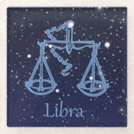 Libra Constellation and Zodiac Sign with Stars Glazen Onderzetter