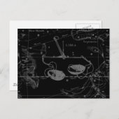 Libra Constellation Hevelius 1690 Carte sur Noir (Devant / Derrière)