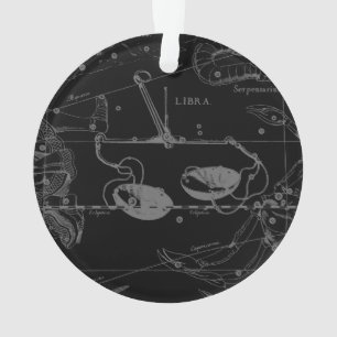 Libra Constellation Hevelius 1690 Engraving Style Ornament