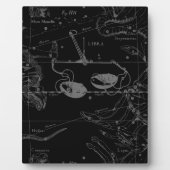 Libra Constellation Hevelius 1690 Map on Black Fotoplaat (Voorkant)