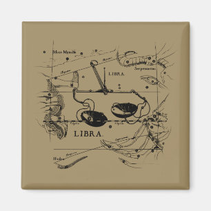 Libra Constellation Map Hevelius 1690 Decor Magneet