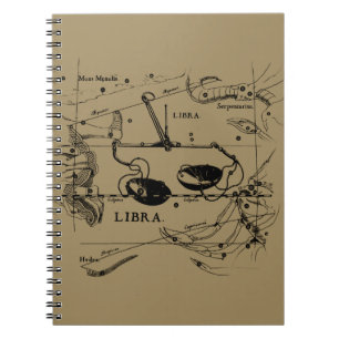 Libra Constellation Map Hevelius 1690 Decor Notitieboek