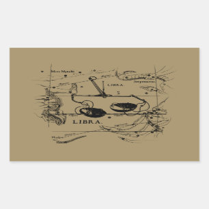 Libra Constellation Map Hevelius 1690 Decor Rechthoekige Sticker