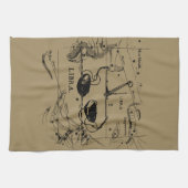 Libra Constellation Map Hevelius 1690 Decor Theedoek (Horizontaal)