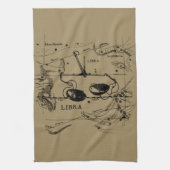 Libra Constellation Map Hevelius 1690 Decor Theedoek (Verticaal)