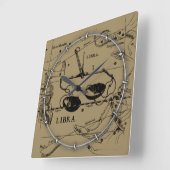 Libra Constellation Map Hevelius 1690 Decor Vierkante Klok (Hoek)