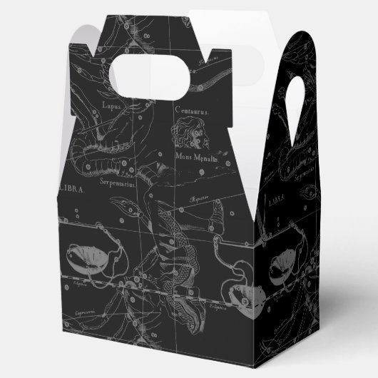 Libra Constellation Map Hevelius 1690 op zwart Bedankdoosjes (Geopend)