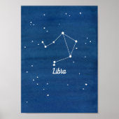 Libra Constellation Night Sky Indigo Poster (Voorkant)