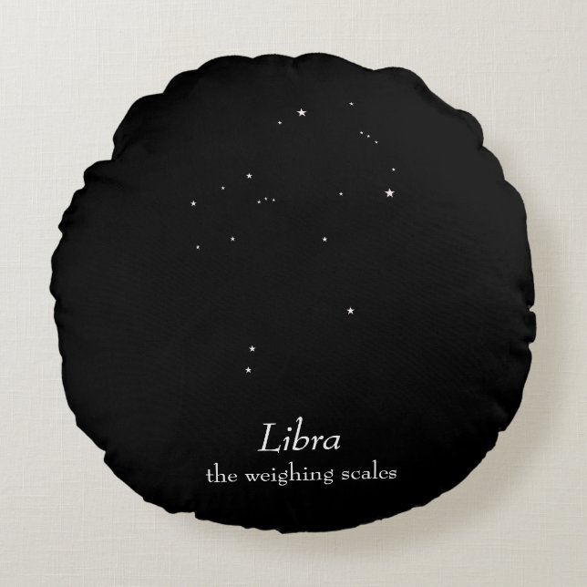 Libra Constellation Rond Kussen (Voorkant)