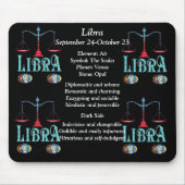 Libra Geboorte Teken Zodiac Muismat (Voorkant)