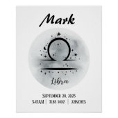 Libra Gepersonaliseerde Zodiac Aangepaste naam Perfect Poster (Voorkant)