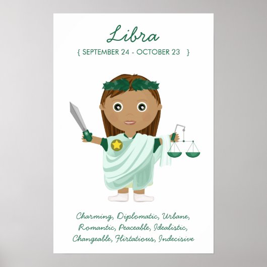 Libra - Girl Horoscope Poster (Voorkant)