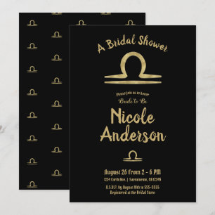 LIBRA Gold Zodiac Astrology Herfst Vrijgezellenfee Kaart