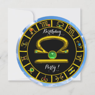 LIBRA GOLD ZODIAC BIRTHDAY JEWEL, Astrologische gr Kaart
