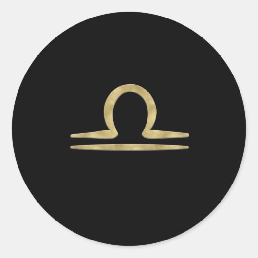 LIBRA Goud September Oktober Verjaardag Astrologie Ronde Sticker (Voorkant)