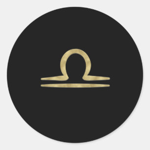 LIBRA Goud September Oktober Verjaardag Astrologie Ronde Sticker