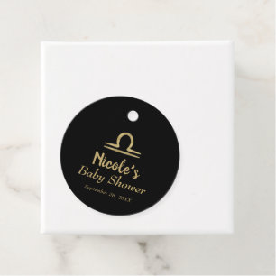 LIBRA Goud Zodiac September Oktober Astrologie Bedankjes Labels