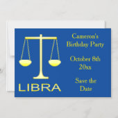 Libra Gouden Weegschaal Sterrenbeeld Aangepaste Be Magnetische Uitnodiging (Voorkant)