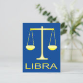 Libra Gouden Weegschaal Sterrenbeeld Briefkaart (Staand voorkant)