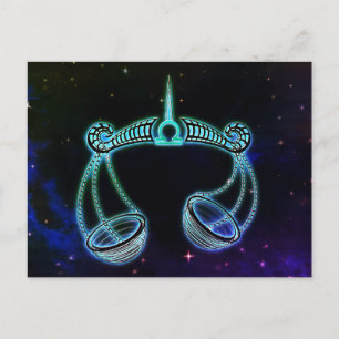 libra les écailles carte postale zodiac