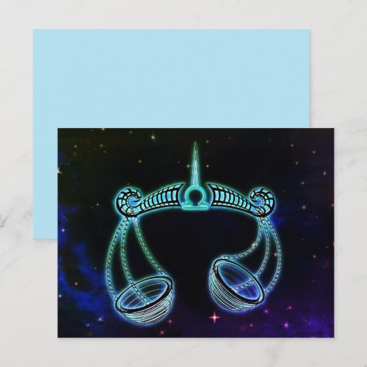 libra les écailles carte postale zodiac (Devant / Derrière)