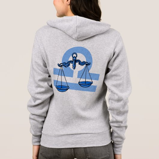 Libra les écailles zodiac bleu dames zip sweat - s (Dos)