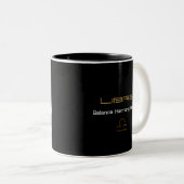 Libra noire et blanche Zodiac Café Mug (Devant droit)