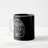 Libra noire et blanche Zodiac Café Mug (Devant gauche)