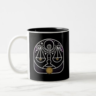 Libra noire et blanche Zodiac Café Mug
