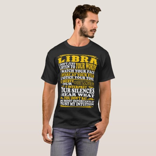 Libra Observe Interpret Trust Intuïtion Tshirt (Voorkant volledig)