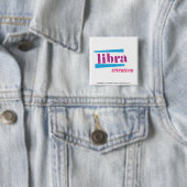 Libra Paars Vierkante Button 5,1 Cm (In situ)