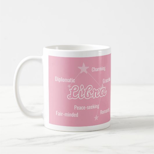 Libra Pastel Aquarelle Astrologie Zodiac Sign Mug (Gauche)