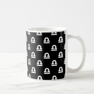Libra Pattern Black and White Koffiemok