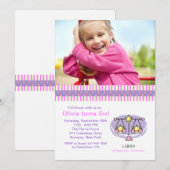 Libra Photo Birthday Party Invitation Kaart (Voorkant / Achterkant)