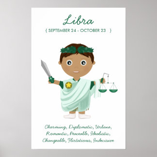 Libra - Poster Horoscope pour garçon