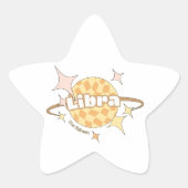 libra rétro planète horoscope autocollant (Devant)