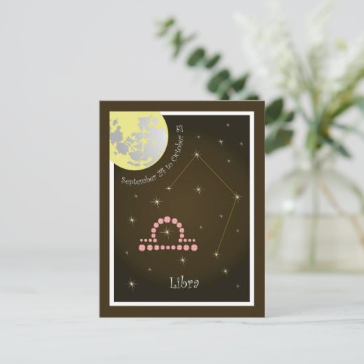 Libra septembre 24 to October 23 Carte postale (Debout devant)