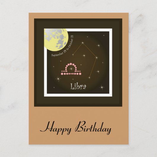 Libra septembre 24 to October 23 Carte postale (Devant)