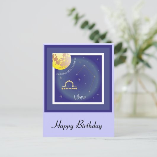 Libra septembre 24 to October 23 Carte postale (Debout devant)
