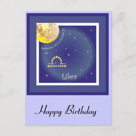 Libra septembre 24 to October 23 Carte postale (Devant)