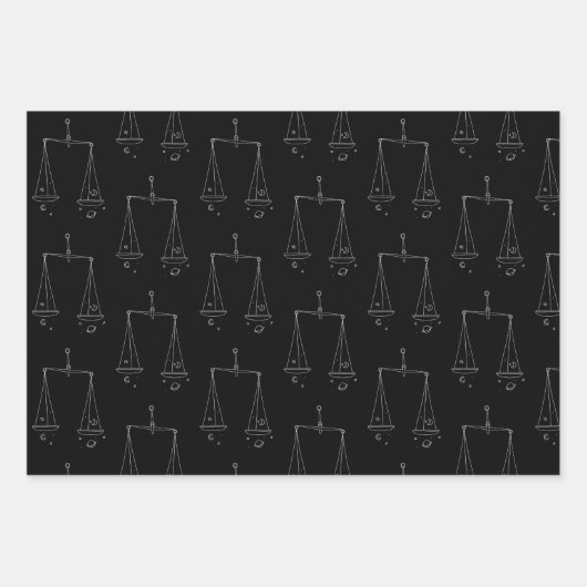 Libra Set de 3 feuilles de papier d'enrobage (Devant)