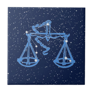 Libra Sterrenbeeld en Sterrenbeeld met Sterren Ker Tegeltje