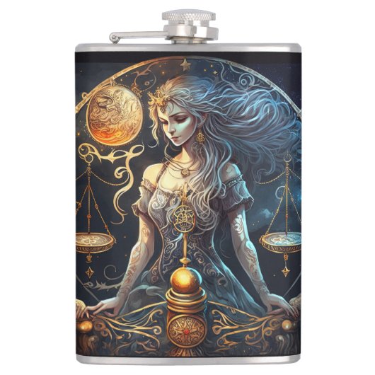 Libra sterrenbeeld heupfles (Voorkant)