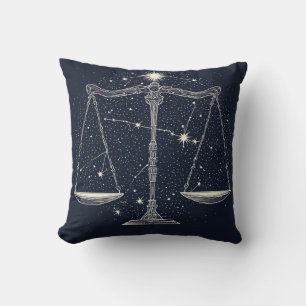 Libra Sterrenbeeld Icoon met Gebalanceerde Schalen Kussen